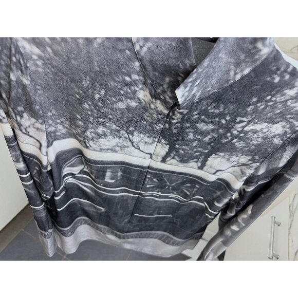 Akris Three Women Vivian Maier Print Silk Top Blouse Black Gray Photo Car 8 - Picture 7 of 16